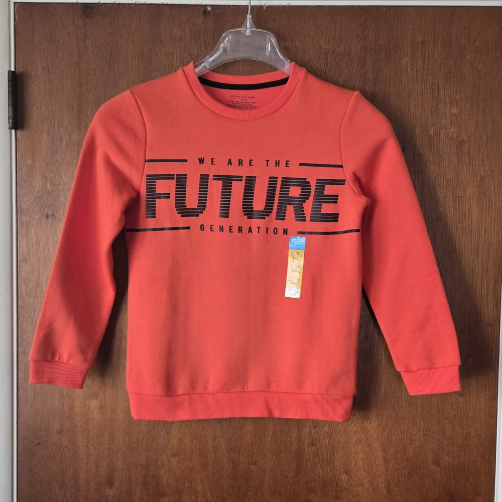 We Are The Future Orange Sweatshirt Youth Size 9/10 New With Tags
